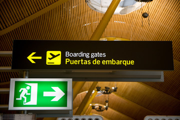 View of the Adolfo Suarez Madrid Barajas Airport (MAD), the largest and busiest airport in Spain...