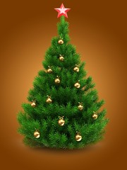 3d green Christmas tree