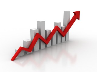 3d rendering Stock market online business concept. business Graph 