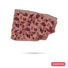 A piece of granite color flat icon for web and mobile design