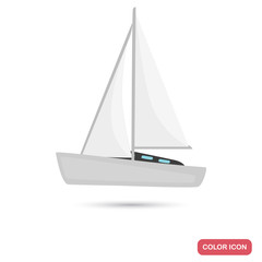 Pleasure yacht color flat icon for web and mobile design