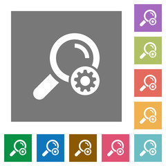 Search settings square flat icons