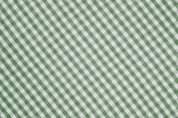 green and white checkered fabric background texture