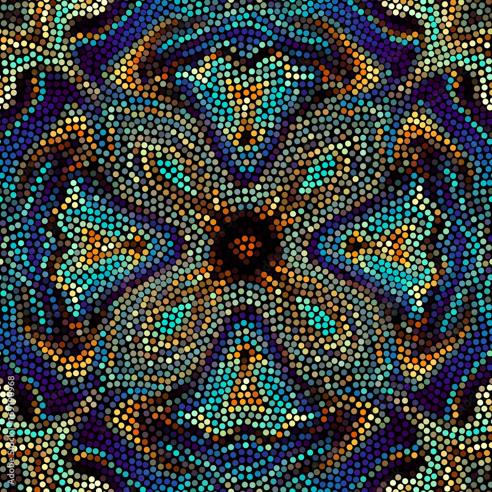 Fototapete seamless background. mosaic art pattern of small circles. polka dot pattern.