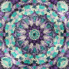 Seamless background pattern. Decorative round mosaic art pattern.