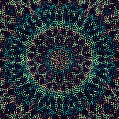Obraz premium Seamless background. Mosaic art pattern of small circles. Irregular polka dot pattern.