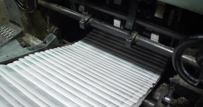 A person works in a printing house