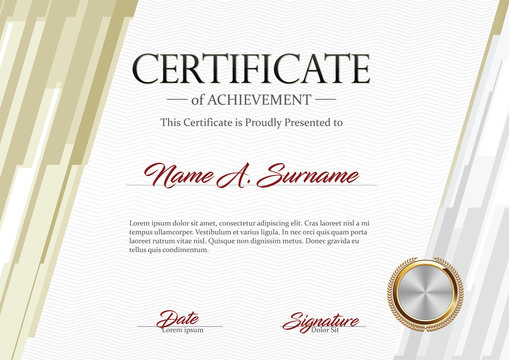 Certificate of Achievement. Premium.