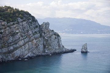 Fototapeta na wymiar Sail rock. Crimea. Black Sea