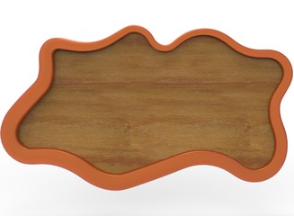 3d illustration of wooden frame. white background isolated. icon for game web.