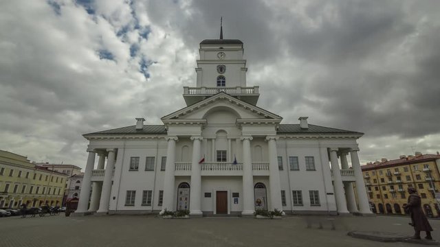 Timelapse of the City Hall of Minsk, Belarus.