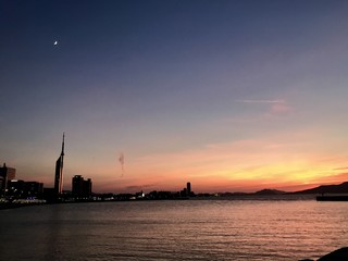 百道の夕焼け