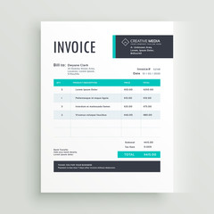Fototapeta na wymiar invoice vector template design in blue theme
