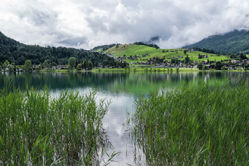 The mountain lake Thiersee in Tyrol, Austria