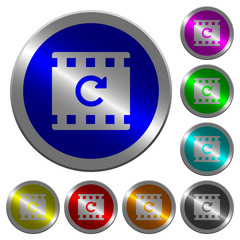 Redo movie operation luminous coin-like round color buttons
