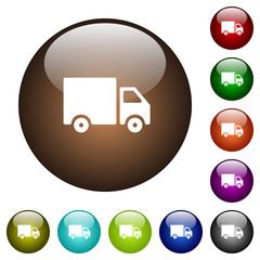 Delivery truck color glass buttons