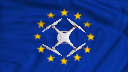 european rules for drone aerial aircraft law, drone concept - obrazy, fototapety, plakaty