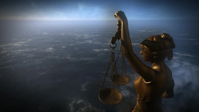 Themis with scale and sword
