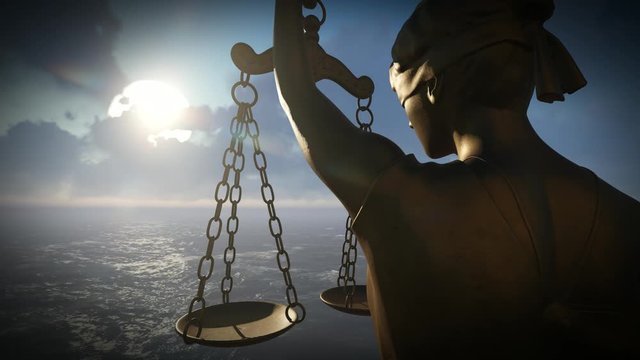 Themis with scale and sword
