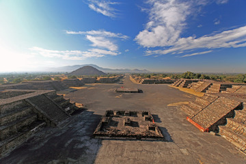 View of the Avenue of the Dead from the Pyramid of the Moon, Teotihuacan, Mexico