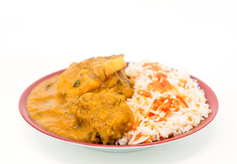 Handmade Indian curry chicken rice