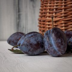 Plums from the basket