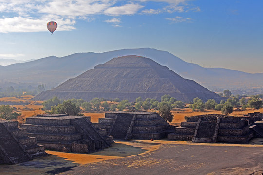 View of the Pyramid of the Sun from the Pyramid of the Moon, Teotihuacan, Mexico