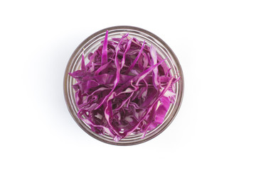Grated Purple Cabbage into a glass bowl
