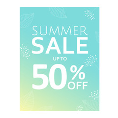 Summer Sale Poster With Floral Element