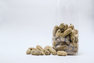 Boiled beans in white background