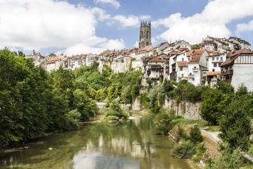 Fototapeta na wymiar Fribourg, historic city of Switzerland
