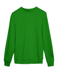 Green sport blank sweatshirt isolated on white