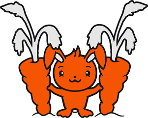 2 möhren karotten hunger groß riesig essen lecker kaninchen hase klein süß niedlich glücklich