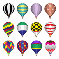 Obraz premium Hot air balloons flat icons