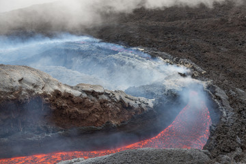 Effusive Activity at Mount Etna Volcano in italy