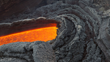Effusive Activity at Mount Etna Volcano in italy