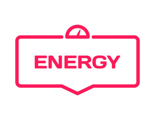 Energy template dialog bubble in flat style on white background. Basis with voltmeter, ammeter icon for various word of plot. Stamp for quotes to cards, banners, labels, notes, blog article. Vector