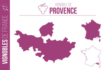 Carte du vignoble de Provence