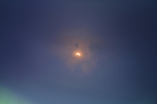 the sun during a partial solar eclipse