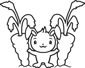 2 möhren karotten hunger groß riesig essen lecker kaninchen hase klein süß niedlich glücklich