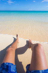 Relax at the white sand beach turquoise ocean