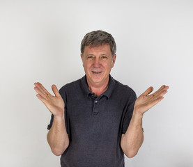 portrait  of positive looking mature man