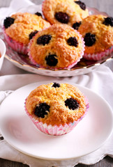 Blackberry cornmeal cupcakes