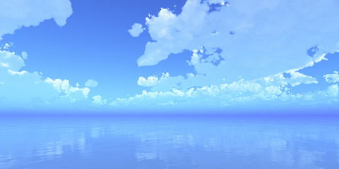 sea sky cloud bright colorful background, 3d abstract sky illustration