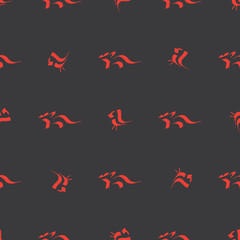 Bird and fox ink drown pattern