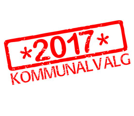 Rubber stamp with text Danish municipalities elections 2017 