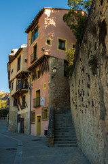 Typical streets and buildings of the famous city of Cuenca, Spain