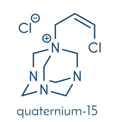 Quaternium-15 surfactant and preservative molecule (formaldehyde releaser). Skeletal formula.