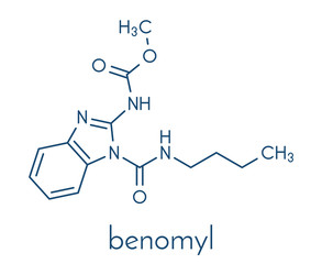 Benomyl fungicide molecule. Skeletal formula.