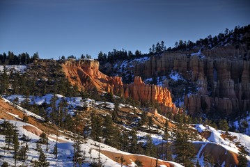 Early Morning Sun on the Hoodoos at Bryce as the Snow Melts